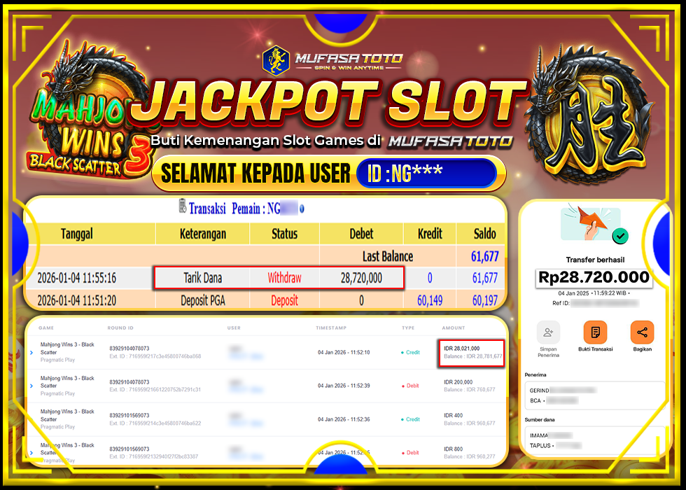 MUFASATOTO JACKPOT PRAGMATIC PLAY Rp.28.720.000|LUNAS